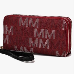 MKF Collection Red Wristlet/ Wallet with detachable Strap
